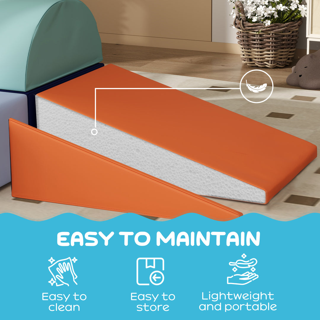 Qaba 6 Piece Soft Play Equipment for Kids 6-72 Months, Yellow and Green