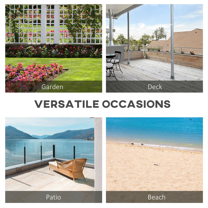 Outsunny Rustic Wood Wheel Outdoor Garden Bench for 2-Person with a Unique Wheel Design on the Legs & Strong Build, White