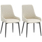 HOMCOM Upholstered Kitchen Chairs, Modern Dining Chairs Set of 2 with Diamond Tufting and Steel Legs for Dining Room, Black