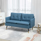 HOMCOM 55" Loveseat Sofa for Bedroom, Modern Love Seats Furniture with Button Tufting, Upholstered Small Couch for Living Room, Small Space, Grey