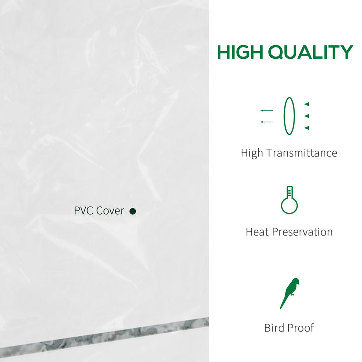 Outsunny 56" x 56" x 77" Walk-in Plant Greenhouse Portable Garden Flower Seed Warm House 8 Shelves Outdoor Plant Growth Hot House PVC Cover Transparent