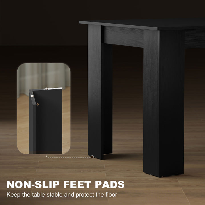 HOMCOM 63" Kitchen Table for 4-6 People, Dining Table with Wood Effect for Dining Room, Grey