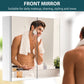 HOMCOM Wall Mounted Mirror Cabinet, Bathroom Medicine Cabinet with Mirror, 2 Doors and 3-tier Shelving, Silver