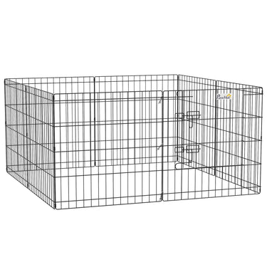 PawHut 24inch Foldable Metal Exercise Pet Playpen Yard Dog Puppy Kennel Cage 8 Panel