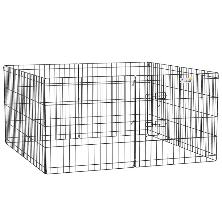 PawHut 24inch Foldable Metal Exercise Pet Playpen Yard Dog Puppy Kennel Cage 8 Panel