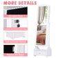 HOMCOM Standing Jewelry Cabinet Organizer Jewelry Armoire with LED Lights, Full Length Mirror, Adjustable Angle, White