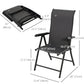 Outsunny 2PCs Outdoor Wicker Folding Chairs with Adjustable Backrest, Grey