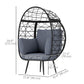 Outsunny Rattan Egg Chair, Indoor Outdoor Lounger with Cushions and Cup Holder for Backyard, Garden, Lawn, Living Room, Grey