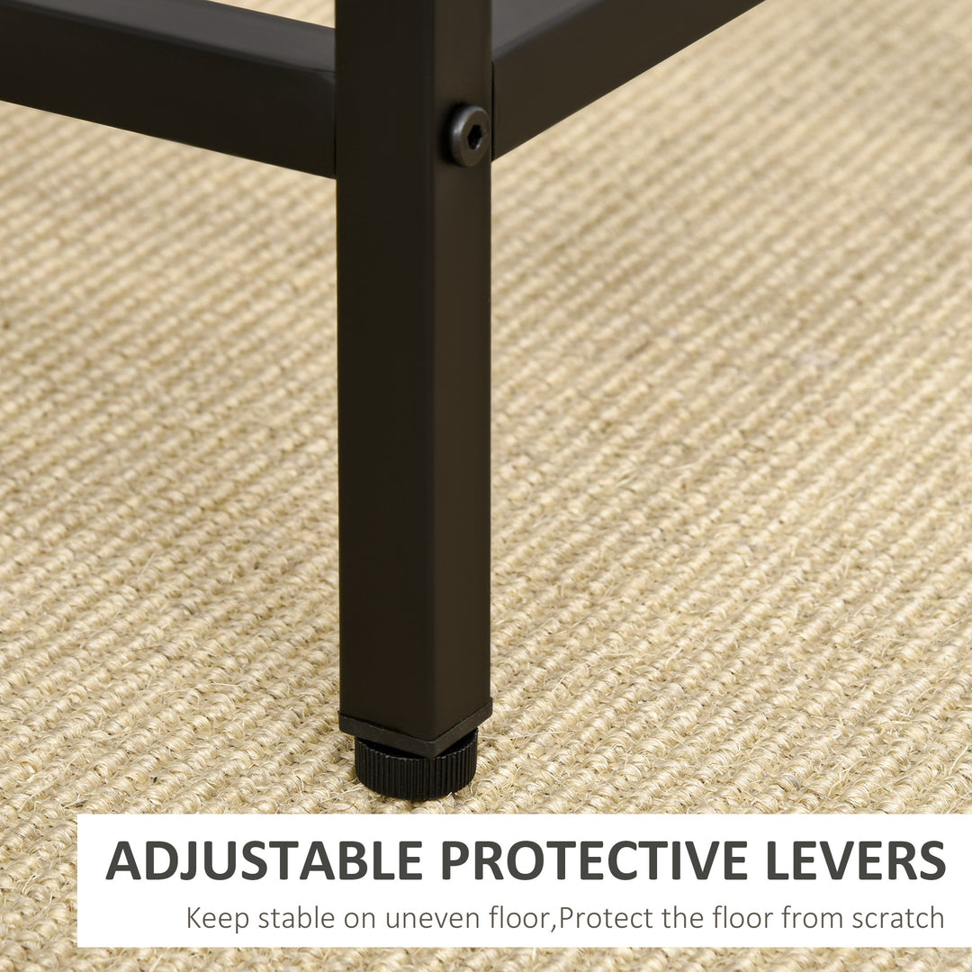 HOMCOM 5 Pieces Industrial Rectangular Bar Table Set, Dining Table Set Breakfast Table with 4 Stools for Dining Room, Kitchen, Dinette, Rustic Brown