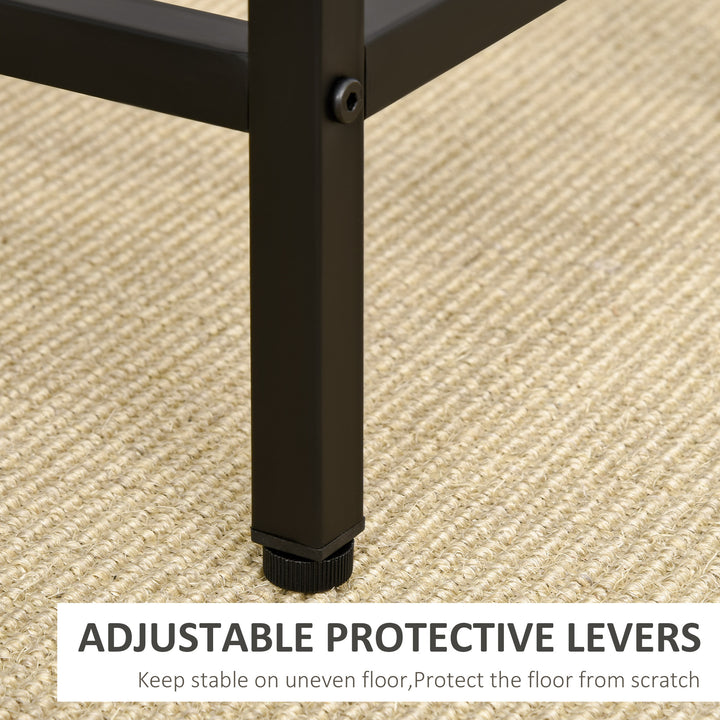 HOMCOM 5 Pieces Industrial Rectangular Bar Table Set, Dining Table Set Breakfast Table with 4 Stools for Dining Room, Kitchen, Dinette, Rustic Brown