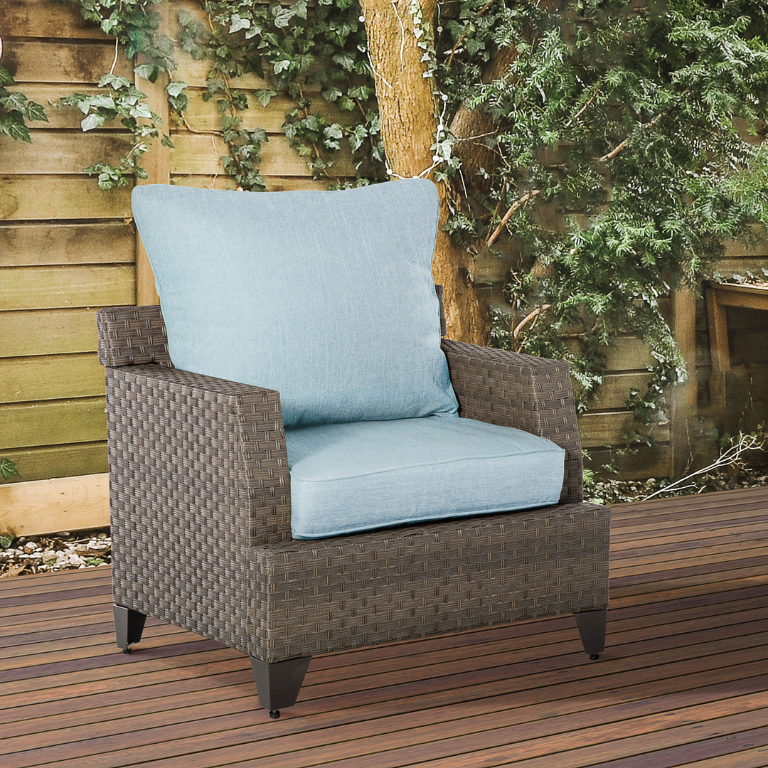 Outsunny Patio Chair Cushions, Thick Deep Seat Outdoor Seat Cushion with Back Cushion, Light Green