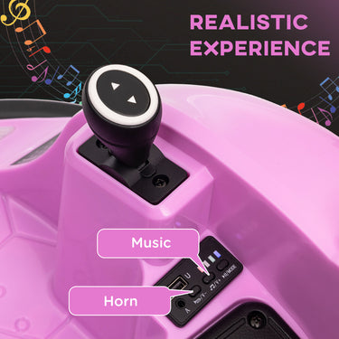 Qaba 12V Bumper Car for Toddlers, Ride On Car with 360 Degree Remote Control, Lights Music Horn, for 1.5-5 Years, Pink