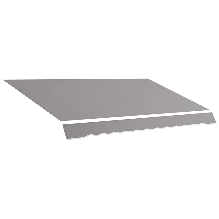 Outsunny 11' x 10' Outdoor Sunshade Canopy Awning Cover, Retractable Awning Fabric Replacement, UV Protection, Light Grey