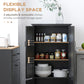 HOMCOM 48" 4-Door Storage Cabinet Multi-Storey Large Space Pantry with Adjustable Shelves Black