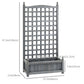 Outsunny Raised Garden Bed with Trellis, Wood Planter Box for Garden, Free Standing Flower Bed, 25.2" x 11" x 47.2" Brown