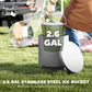 HOMCOM 2.6 Gal Outdoor Side Table, 3-In-1 Concrete Cooler Bar Table with Storage, Removable Ice Bucket and Lid, Light Grey