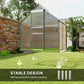 Outsunny 6' x 12' x 6.5' Walk-in Greenhouse, Polycarbonate Greenhouse with Adjustable Roof Vent, Base, Sliding Door, Clear