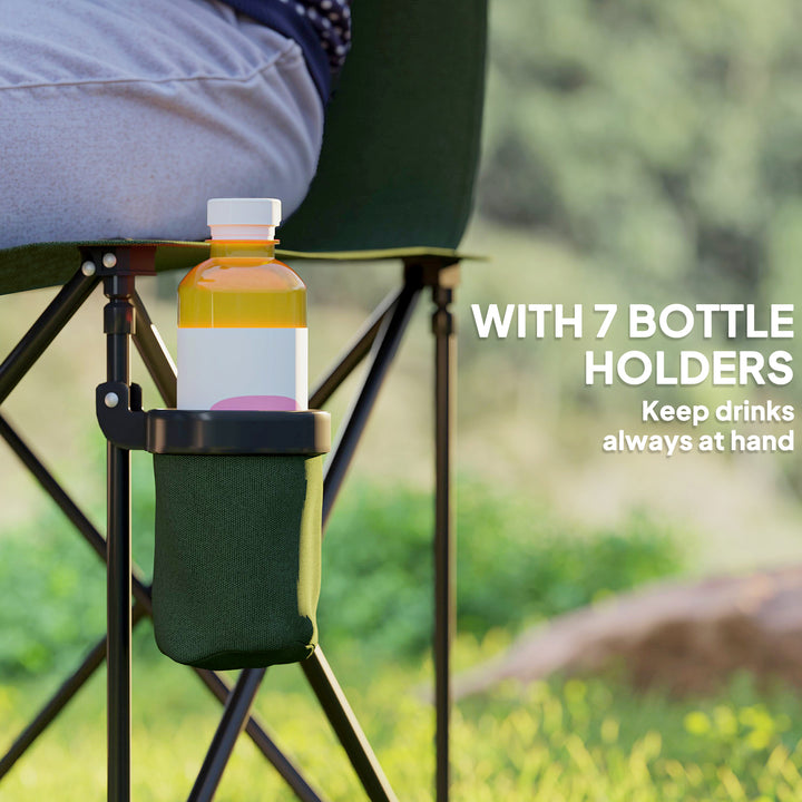 Outsunny 6 Seat Folding Camping Chair with Cup Holder and Carrying Case for Camping, Picnic, Sports Events, Blue