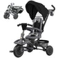 Qaba 6 in 1 Toddler Tricycle for 1-5 Years Old with Push Handle, Removable Canopy, Rotatable Seat, Pink