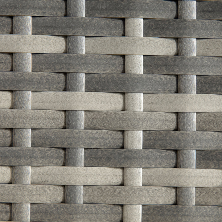 Outsunny 20" Patio Wicker Coffee Table, Outdoor Coffee Table with Plastic Board Underneath the Woven Tabletop for Patio, Garden, Balcony, Mixed Grey