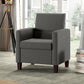 HOMCOM Fabric Accent Chair, Modern Armchair with Seat Cushion and Non-Slip Pads for Living Room, Bedroom, Light Brown