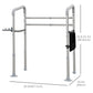 HOMCOM Stand Alone Toilet Safety Rails, Toilet Rails with Adjustable Height Width, 300lb Grab Bar with Suction Cups, Storage, Padded Handles for Elderly