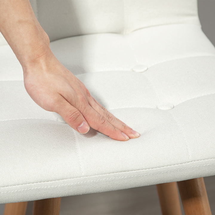 HOMCOM Modern Bar Stools Set of 2, 38" Upholstered Kitchen Island Stool with Solid Wood Legs, Grey