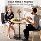 HOMCOM 27.6" Round Kitchen Table for 2, Modern Small Dining Table with Wood Veneer, Steel Base for Dining Room, Natural