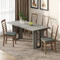HOMCOM Industrial Kitchen Table for 8, 71" Rectangular Dining Table with Thick Tabletop for Dining Room, Grey Wood Finish