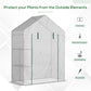 Outsunny 55" x 28" x 75" Walk-in Greenhouse Portable Garden Plant Flower Seed Warm House with 4 Shelves Outdoor Plant Growth Hot House PE Cover Green