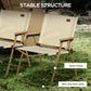 Outsunny Set of 2 Camping Chair, Lightweight Folding Chair, Portable Armchairs, Excellent for Festivals, Fishing, Beach and Hiking, Beige
