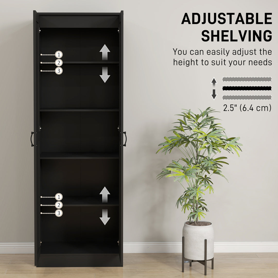 HOMCOM 69" Pantry Cabinet with Storage, Kitchen Pantry Storage Cabinet with Soft Close Doors and Adjustable Shelves, White