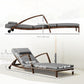 Outsunny Set of 2 Wicker Chaise Lounge Chair Outdoor Patio Lounger with 5 Adjustable Back, Wheels, Cushion and Armrests, Blue