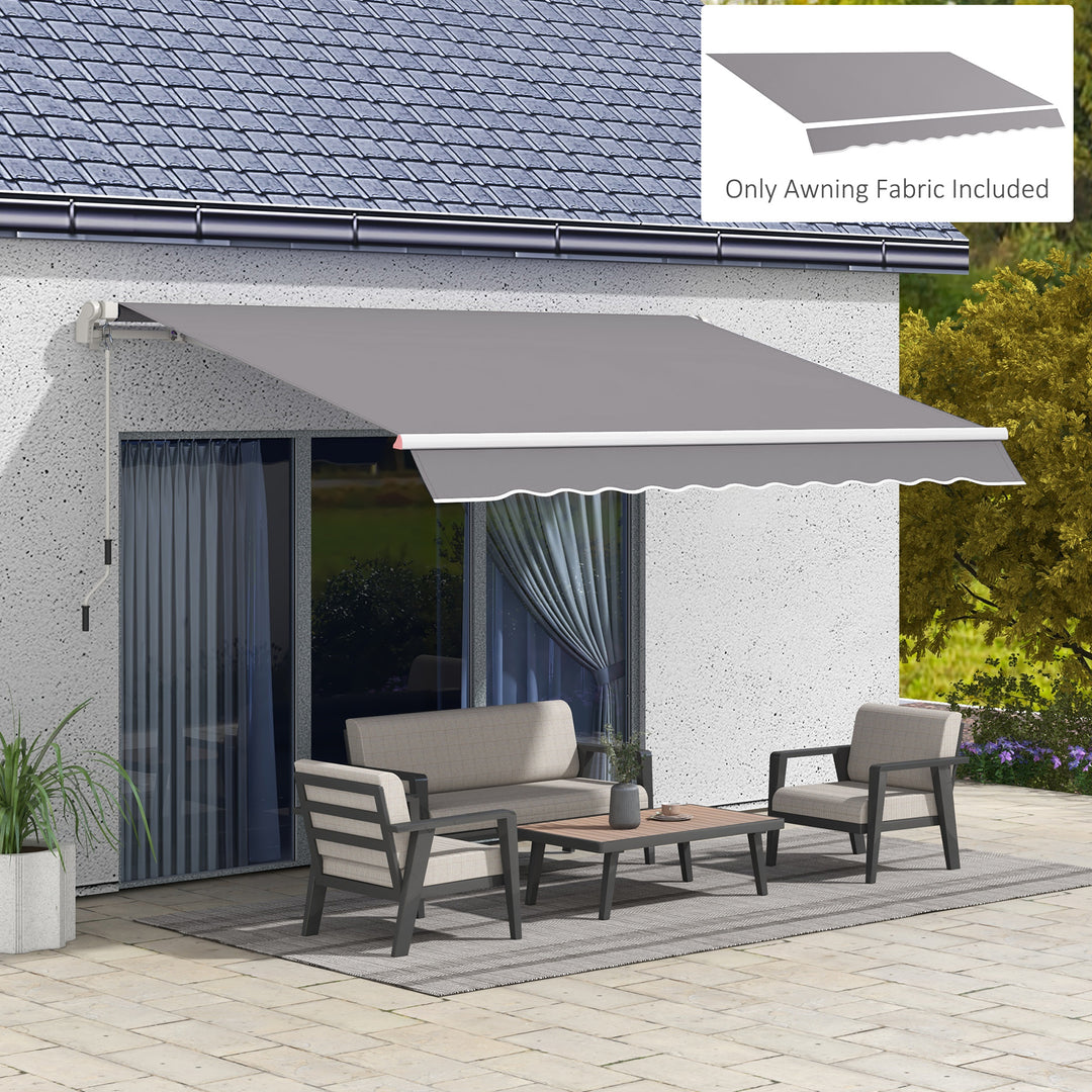 Outsunny 11' x 10' Outdoor Sunshade Canopy Awning Cover, Retractable Awning Fabric Replacement, UV Protection, Light Grey