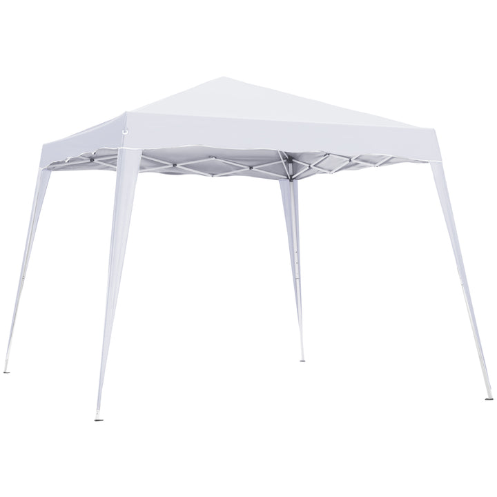 Outsunny 8' x 8' Pop Up Canopy, Outdoor Foldable Tent, Portable Canopy Tent with Carrying Bag for Camping, Party, Picnic, White