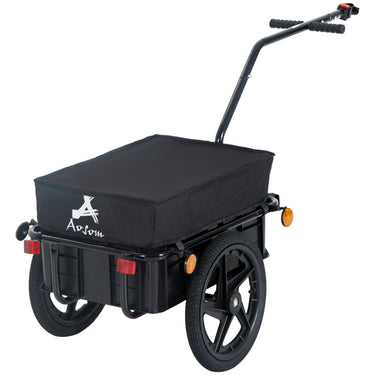 Aosom Multi-Functional Bike Trailer Steel Large Bike Luggage Cart Carrier Black
