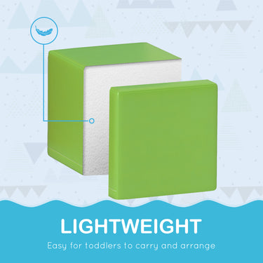 Soozier 12 Piece Soft Play Blocks Soft Foam Toy Building And Stacking Blocks - Multicolours