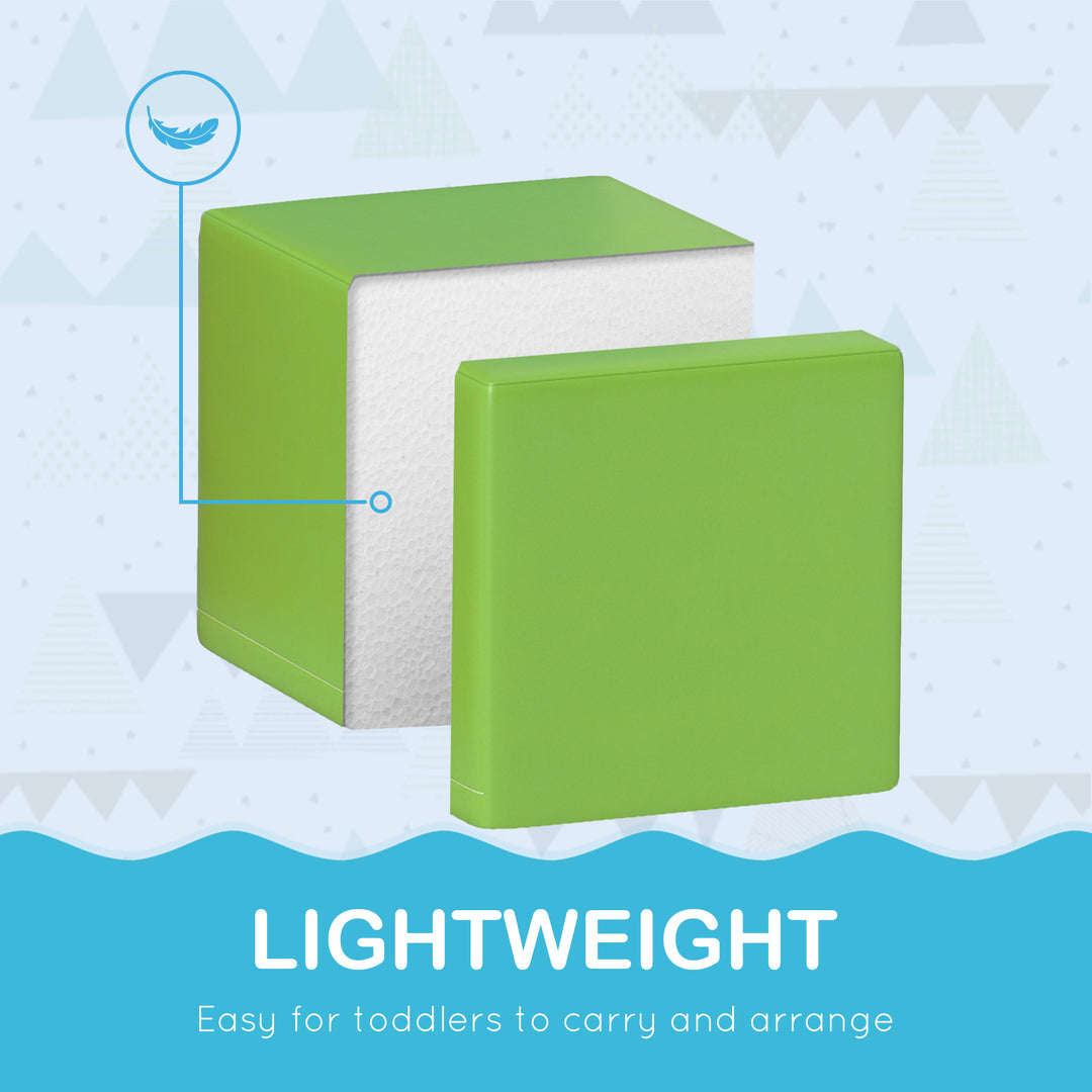 Soozier 12 Piece Soft Play Blocks Soft Foam Toy Building And Stacking Blocks - Multicolours