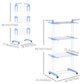 HOMCOM Foldable Clothes Drying Rack, 4-Tier Steel Laundry Rack for Drying Clothes with 2 Side Wings and 4 Castors, Indoor and Outdoor Use, Black