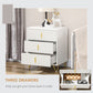 HOMCOM Drawer Chest, 3-Drawer Storage Cabinet Unit with Metal Legs for Living Room, 19.7"x15.7"x24.8", White