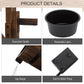 Outsunny Outdoor Waterfall Fountain w/ Pump Natural Wood Wishing Well Garden Decor, 22.5x22.5x47.25