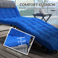 Outsunny 2-Piece Folding Lounge Chairs with Adjustable Backrest, Tanning Chair with Cushion, Side Pocket, Headrest, Grey