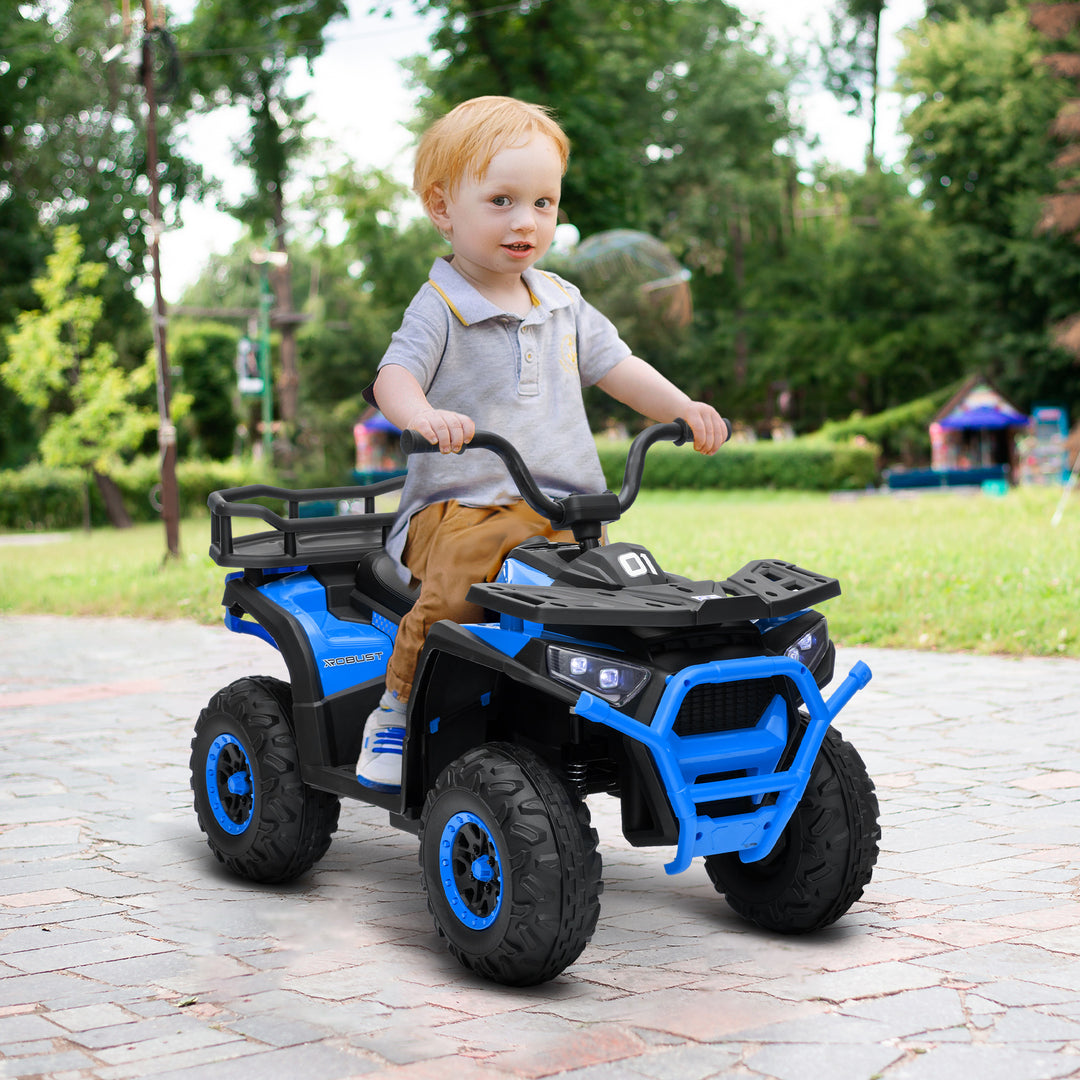 Qaba Kids ATV, 12V Battery Powered Electric Ride on Toy w/ Spring Suspension, Storage Basket, High & Low Speed, Green