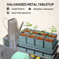 Outsunny Outdoor Storage Cabinet, Wooden Garden Storage Shed with 2-Tier Shelves, Metal Tabletop and Magnetic Doors, Grey