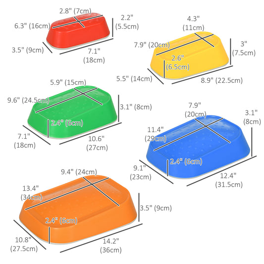 Outsunny 5 PCs Kids Stepping Stones, Obstacle Course Sensory Play Equipment for 3-8 Years, Indoor Outdoor Use