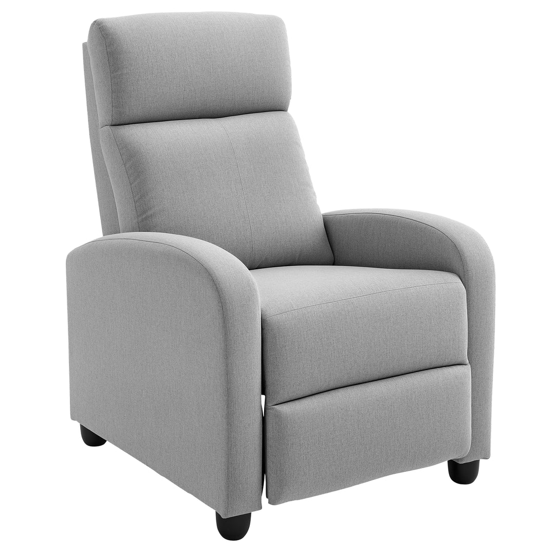 HOMCOM Fabric Recliner Chair Manual Home Theater Seating Single Reclining Sofa Chair with Padded Seat for Living Room, Dark Grey