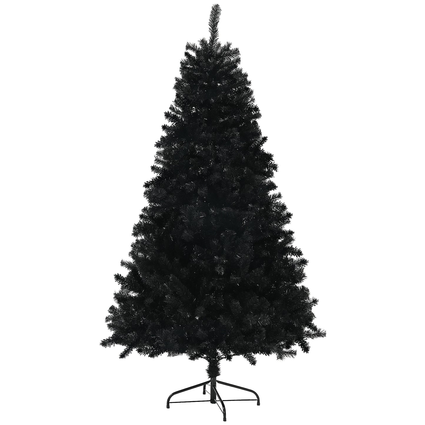 HOMCOM 7.5ft Artificial Christmas Trees with Auto Open and Steel Base, Black