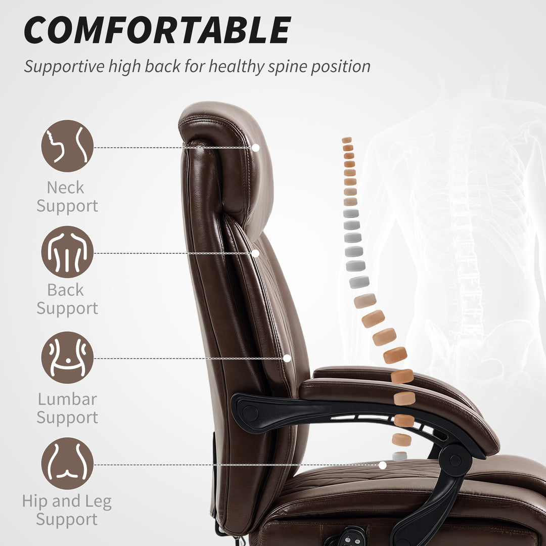 HOMCOM 6 Point Massage Office Chair with Remote, Ergonomic Reclining Computer Desk Chair with Footrest, Side Pocket, Black
