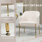 HOMCOM Fabric Armchair, Modern Accent Chair with Metal Legs for Living Room, Bedroom, Home Office, Cream White