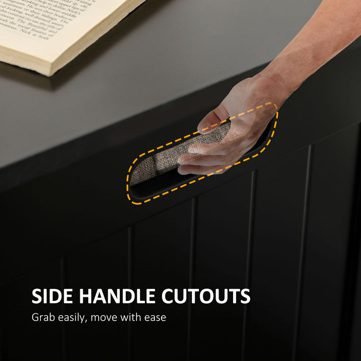 HOMCOM Large Storage Box Storage Trunk Cabinet Container with Lid and 2 Safety Hinges, White